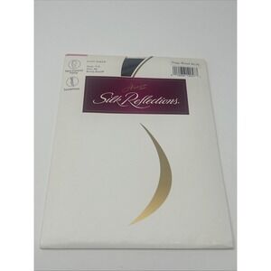 Vintage NEW Hanes Silk Reflections Sheer No Control Sz AB Barely Black Pantyhose